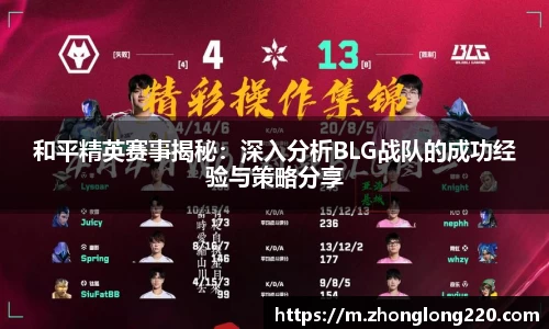 和平精英赛事揭秘：深入分析BLG战队的成功经验与策略分享
